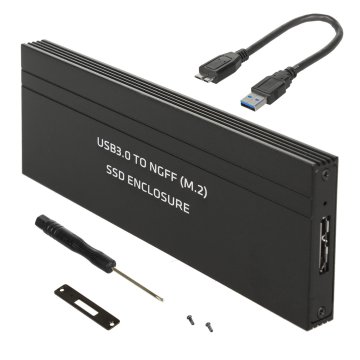 Maclean Ohišje za pogone Maclean, SSD M.2, NGFF, USB 3.0, velikosti 2230/2240/2260/2280, aluminijasto ohišje, MCE582