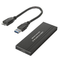 Maclean Ohišje za pogone Maclean, SSD M.2, NGFF, USB 3.0, velikosti 2230/2240/2260/2280, aluminijasto ohišje, MCE582