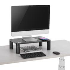 Ergo Office Ergo Office stojalo za monitor, nastavljivo, z brezžičnim polnilnikom Qi, največ 20 kg, 17-32", ER-415