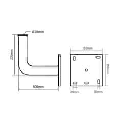 Maclean Nosilec satelitske antene Maclean, balkon, sprednji, 40 cm, MCTV-925