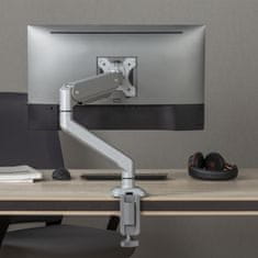 Ergo Office Aluminijast nosilec za monitor s plinsko vzmetjo Ergo Office, dvojna roka, vesa 75x75/100x100, 17"-32" 10 kg srebrna, ER-447