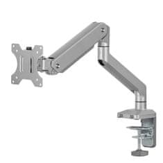 Ergo Office Aluminijast nosilec za monitor s plinsko vzmetjo Ergo Office, dvojna roka, vesa 75x75/100x100, 17"-32" 10 kg srebrna, ER-447