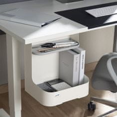 Ergo Office Ergo Office koš za smeti / organizator pod mizo s polico za dodatke, bela, max. 5 kg, ER-442