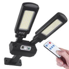 Maclean Solarna ulična svetilka LED s senzorjem gibanja in daljinskim upravljalnikom Maclean IP54, 5W, 2x450lm, 6500K, Li-ion 2400 mAh, 3 načini delovanja MCE447