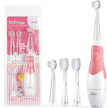 Seago Otroška sonična zobna ščetka SEAGO, roza, 1xAA 1,5 V (ni vključena), 4 konice, SG-513 Pink