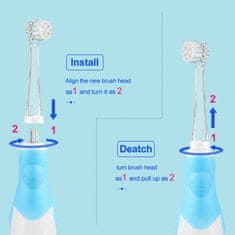 Seago Komplet nadomestnih zobnih ščetk za SG-513 SEAGO, 4 kosi, barva prozorna, SG-513 Refill