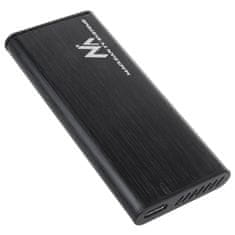 Maclean Ohišje za pogone Maclean, SSD M.2, NVMe (PCIe), NGFF (SATA), USB 3.1, velikosti 2230/2240/2260/2280, aluminijasto ohišje, MCE443