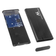 Maclean Ohišje za pogone Maclean, SSD M.2, NVMe (PCIe), NGFF (SATA), USB 3.1, velikosti 2230/2240/2260/2280, aluminijasto ohišje, MCE443