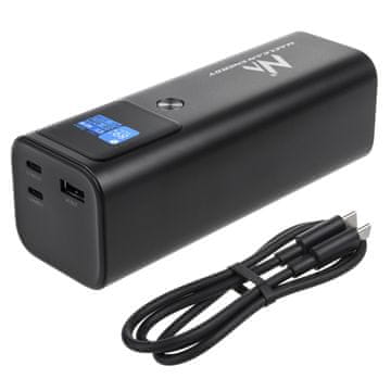 Maclean Mobilna baterija Power Bank Maclean, 24600mAh, Power Delivery (PD) 140W, Hitro/hitro/Super Charge, 88,56Wh, 2x Typ-C, USB, MCE335