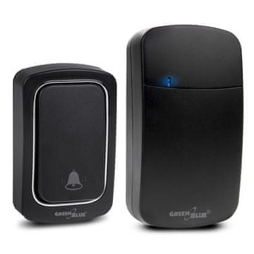 GreenBlue GreenBlue kinetični brezžični zvonec brez baterije, 38 melodij, črn, doseg do 150 m, IP68, GB139 B