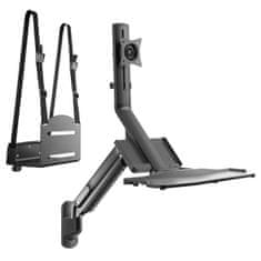 Maclean Stenski nosilec Maclean za monitor in tipkovnico, s plinsko vzmetjo in držalom za procesor, 17"-32", 9 kg, MC-838