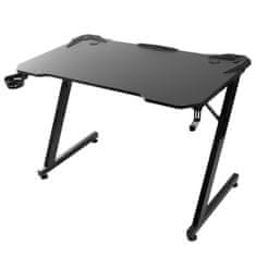 NanoRS Črna igralna miza velika NanoRS, največ 150 kg, višina 750 mm, 110x60x1,5 cm, držalo za skodelico in slušalke, RS345