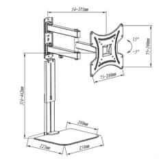 Maclean Maclean Nosilec za TV s polico za DVD, vesa 200x200 , 23"-43", 25 kg, MC-771A