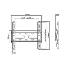 Maclean Ekonomičen nosilec za TV Maclean, max VESA 200x200, 23-42", 45kg, črna, MC-937