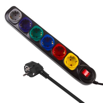 Maclean Maclean napajalnik, podaljšek s 6 vtičnicami, s stikalom, 250VAC/10A, 1,5 m, MCE509 B