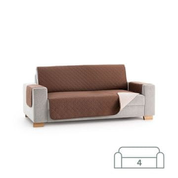 TIMMLUX Dvostransko pregrinjalo za kavč - štirised 200x200 cm bež / rjava EU kvaliteta