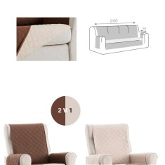 TIMMLUX Dvostransko pregrinjalo za kavč - štirised 200x200 cm bež / rjava EU kvaliteta