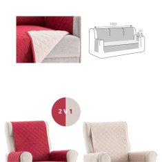 TIMMLUX Dvostransko pregrinjalo za kavč - trosed 160x200 cm rdeča / bež EU kvaliteta