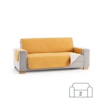 TIMMLUX Dvostransko pregrinjalo za kavč - dvosed 110x200 cm rumena / slonokoščena EU kvaliteta