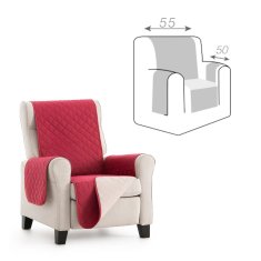 TIMMLUX Dvostransko pregrinjalo za fotelj - enosed 55x200 cm rdeča / bež EU kvaliteta