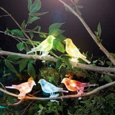 GARDEN OF EDEN Solarne svetilke v obliki ptic s ščipalkami 80cm RGB LED osvetlitev