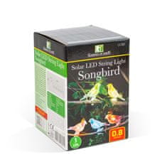 GARDEN OF EDEN Solarne svetilke v obliki ptic s ščipalkami 80cm RGB LED osvetlitev