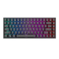 Royal Kludge Brezžična mehanska tipkovnica RK84 RGB, rdeče stikalo (črna)