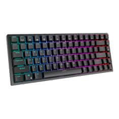 Royal Kludge Brezžična mehanska tipkovnica RK84 RGB, rdeče stikalo (črna)