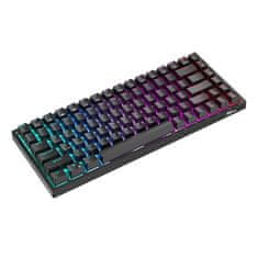 Royal Kludge Brezžična mehanska tipkovnica RK84 RGB, rdeče stikalo (črna)
