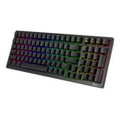 Royal Kludge Brezžična mehanska tipkovnica RK98 RGB, rdeče stikalo (črna)
