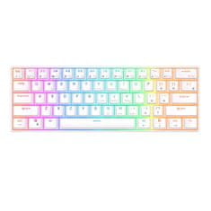 Royal Kludge Mehanska tipkovnica RK61 RGB, rdeče stikalo (belo)