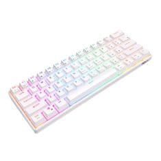 Royal Kludge Mehanska tipkovnica RK61 RGB, rdeče stikalo (belo)