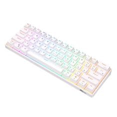 Royal Kludge Mehanska tipkovnica RK61 RGB, rdeče stikalo (belo)