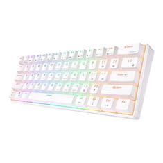 Royal Kludge Mehanska tipkovnica RK61 RGB, rdeče stikalo (belo)