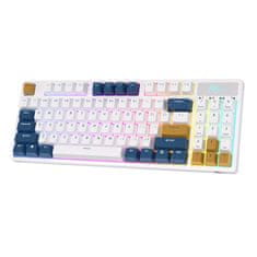 Royal Kludge Brezžična mehanska tipkovnica RK89 RGB, stikalo Lemon (bela)