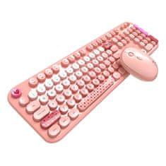 MOFII Lovely 2.4G brezžični komplet tipkovnice in miške (roza)