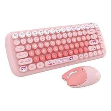 MOFII Brezžični komplet tipkovnica + miška MOFII Candy New 2.4G (roza)