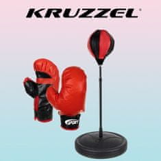 Kruzzel Punching Ball otroška boksarska vreča z rokavicami, rdeča