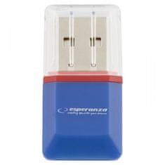 Esperanza EA134B Čitalnik kartic USB micro SD, modri Esperanza