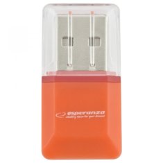 Esperanza EA134O bralnik kartic micro SD USB oranžna Esperanza
