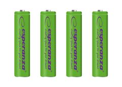 Esperanza EZA102G Esperanza akumulatorska baterija ni-mh aaa 1000mah 4 kosi zelena.