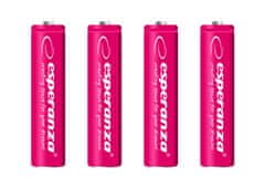Esperanza Esperanza Polnilne Baterije Ni-MH AAA 1000 mAh4 Kosi, Rdeče