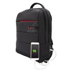 BESTLIFE CPLUS 2.0 (BB-3335R) USB A/C črn/rdeč 31L ergonomski poslovni nahrbtnik vodoodbojni za prenosnik z oblazinjenimi predali do 15,6″