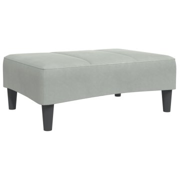 Vidaxl Stolček za noge svetlo siv 77x55x31 cm žamet