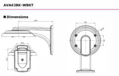 Avtech Stenski nosilec kamere AVA43BK-WBKT