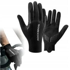Korbi Poletne dolge kolesarske rokavice, črne, unisex, velikost L