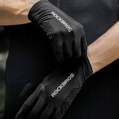 Korbi Poletne dolge kolesarske rokavice, črne, unisex, velikost L