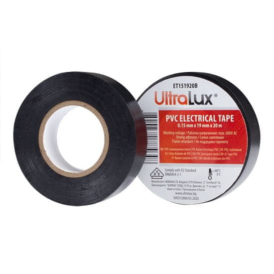 ULTRALUX PVC izolirni trak 20m/rola 19mm x 0,15mm x 20m 5kos