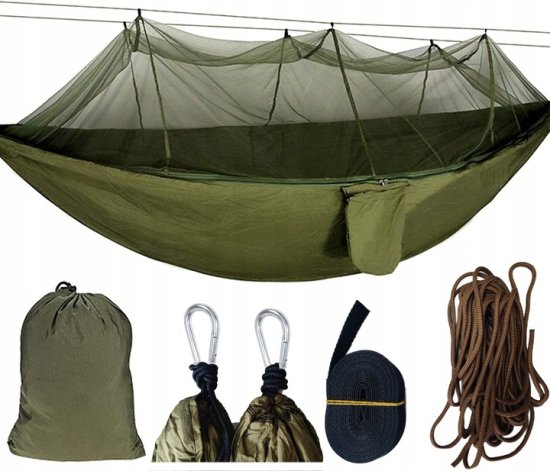 Korbi Dvojni turistični hammock z mrežo proti komarjem, preživetveni, odporen