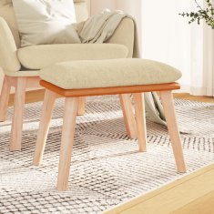 Vidaxl Stolček za noge krem 45x29,5x35 cm blago in umetno usnje